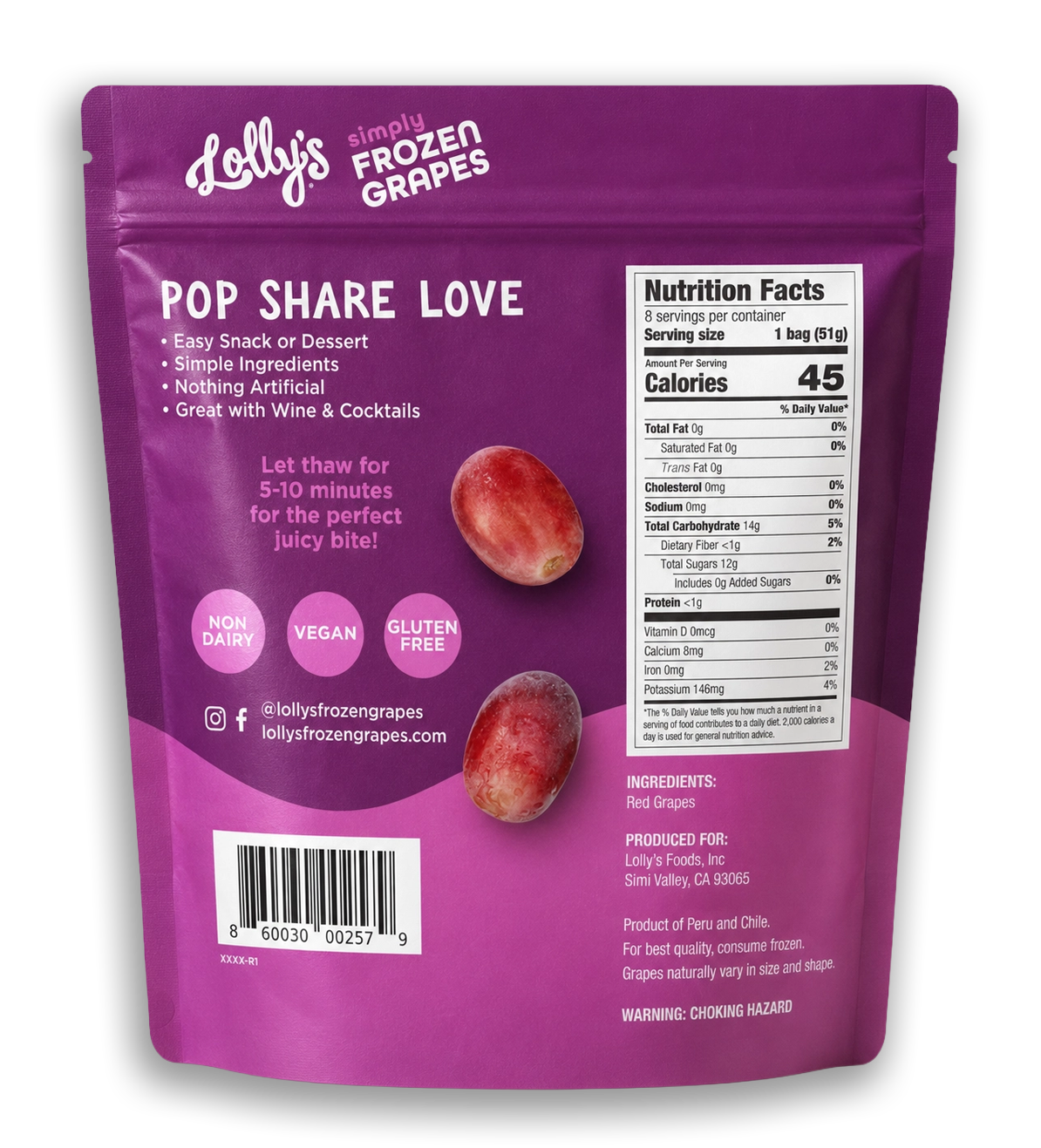 simply frozen grapes